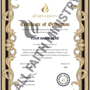 Ordination Certificate