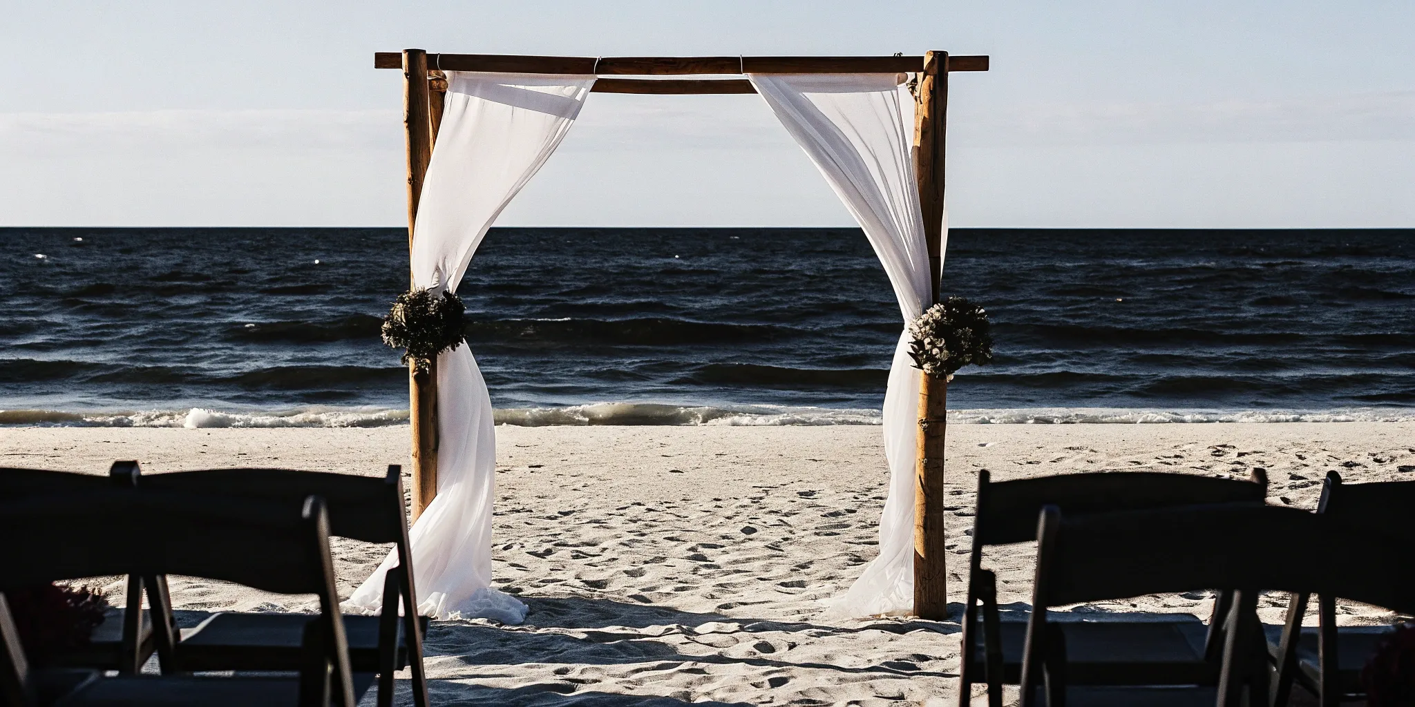 Florida wedding ceremony setup on the beach.